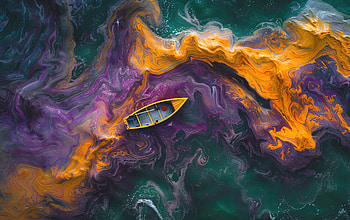 Boat In Tranquil Twilight Water, boat, ai, artist, artwork, digital-art HD wallpaper
