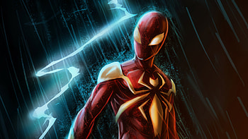 Red Gold Spiderman Suit, spiderman, superheroes, artist, artwork, digital-art, artstation HD wallpaper