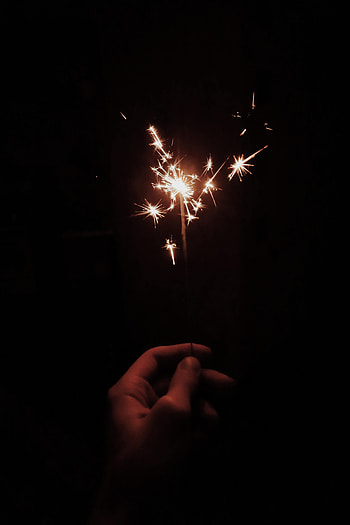Dark, Hand, Sparks, Sparkler HD phone wallpaper