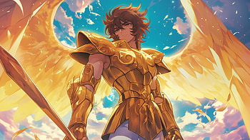 Golden Wings of Pegasus Seiya -, Anime, Saint Seiya, Pegasus Seiya, wings, golden HD wallpaper