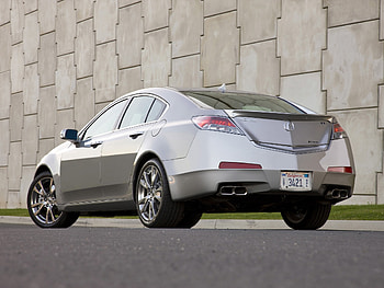 Auto, Grass, Acura, Cars, Asphalt, Wall, Side View, Style, Akura, 2008, Tl, Metallic Gray, Grey Metallic HD wallpaper