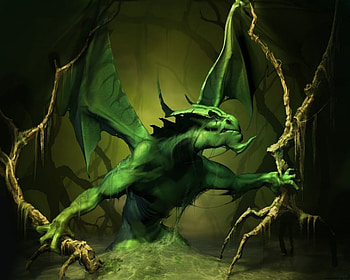 Green Monster !!!, abstract, monster, 3d-art, green HD wallpaper