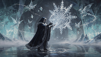 Glacial Sorcery — Ice Magic, Wizard, Magic, Snowflake, Ice HD wallpaper