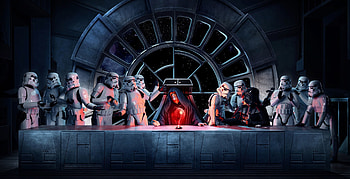 Darth Vader, Emperor Palpatine, Stormtrooper, Star Wars, The Last Supper HD wallpaper