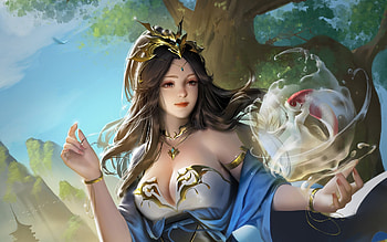 Fantasy girl, fish, fantasy, forte, blue, frumusete, girl HD wallpaper