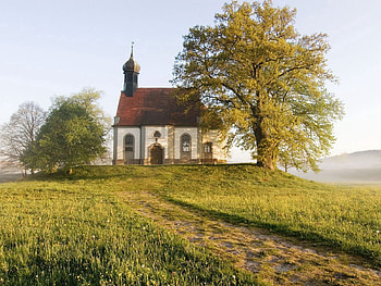 Nature, Trees, Polyana, Glade, Chapel, Germany, Bavaria HD wallpaper