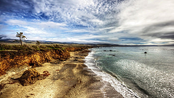 San Simeon Bay South, Bays, Nature, Oceans, Beaches, Seashore HD wallpaper