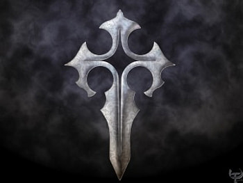 Tatterdemalion, silver on black, symbol, logo HD wallpaper