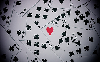 A Heart For You, black, cards, playing, red, heart HD wallpaper