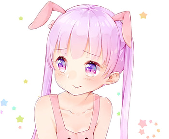 Cute, anime girl, pink, pink girl, anime, eyes, girl, pink hair HD wallpaper