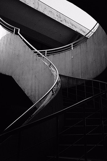 Building, Miscellanea, Miscellaneous, Bw, Chb, Ladder, Stairs, Handrail, Railings HD phone wallpaper