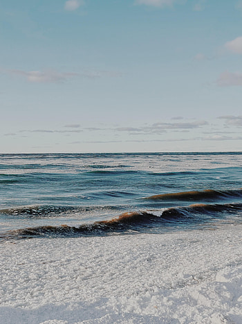 Winter, Nature, Sea, Ice, Waves, Beach HD phone wallpaper