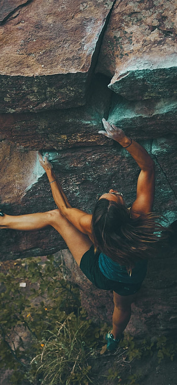 Rock climbers, Dynamic movements, Challenging routes, Adrenaline rush HD phone wallpaper