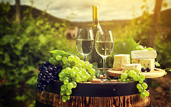 Fruit, Depth Of Field, Food, Still Life, Cheese, Grapes, Wine HD wallpaper