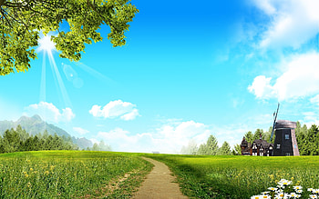 Landscape, Fields, Roads HD wallpaper
