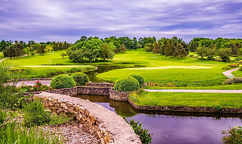 Beautiful place, rural, idilic, green, bridge, fields, grass, nature, lake, beauty HD wallpaper