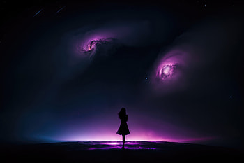 Astronomical Elegance The Girl Who Touched The Universe, artist, artwork, digital-art, artstation HD wallpaper