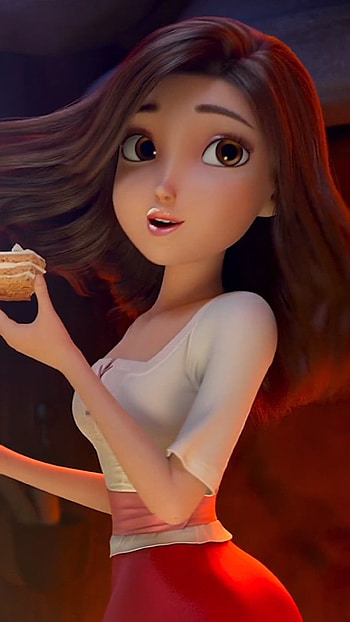 Cute Cartoon Girl, Smiles, shy HD phone wallpaper