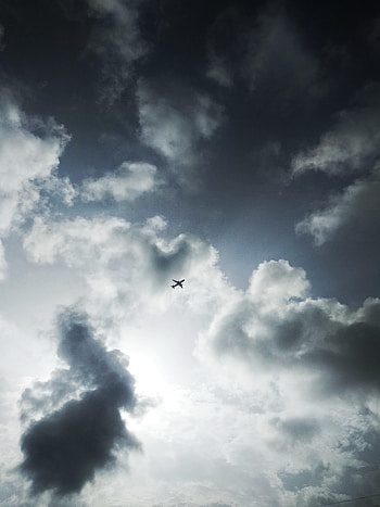 Sky, Clouds, Miscellanea, Miscellaneous, Plane, Airplane, Bottom View HD phone wallpaper