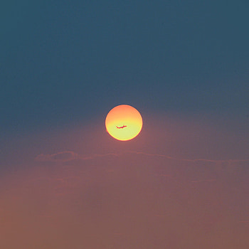 Nature, Sky, Sun, Silhouette, Airplane, Plane HD wallpaper