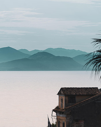 Nature, Mountains, Sea, Building, Shore, Bank, Fog, House HD phone wallpaper