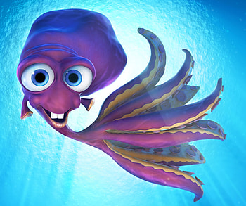 SQUIRIT, cartoon, funny, octopus HD wallpaper