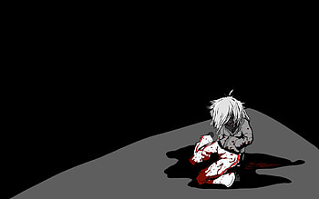 Bloody Emo Girl, emotion, alone, girl, emo, black and white, red, , blood, bloody HD wallpaper