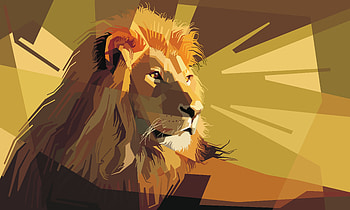 Artistic lion, muzzle, art HD wallpaper