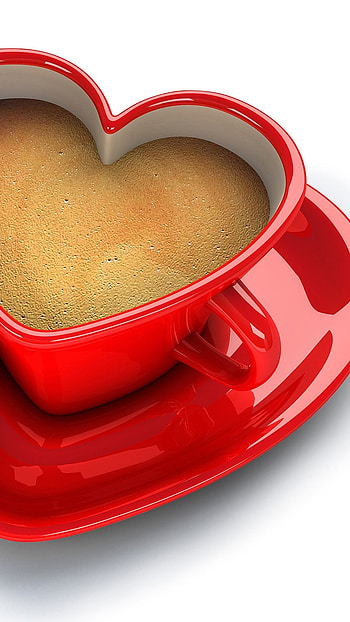 Love , Coffee, heart cup HD phone wallpaper
