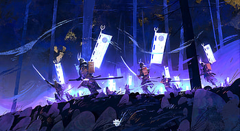 Fantasy Samurai Warriors: Epic Battle in the Mystic Forest, fantasy, samurai HD wallpaper