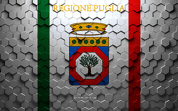 Flag of Apulia, honeycomb art, Apulia hexagons flag, Apulia, 3d hexagons art, Apulia flag HD wallpaper