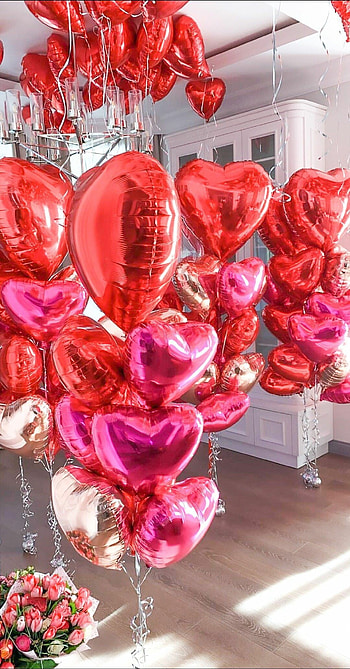 Valentine's Day, Balloons HD phone wallpaper