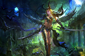 Child of Darkness, magic, fantasy, women, dark, demon HD wallpaper