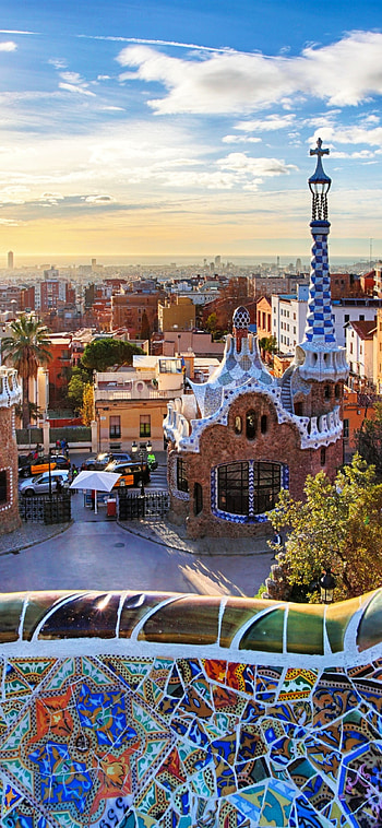 Barcelona architecture, Modernist buildings, Park Gell, La Sagrada Familia HD phone wallpaper
