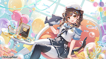 gomashio_ponz virtuareal nanami_(virtuareal) pantyhose seifuku tail HD wallpaper