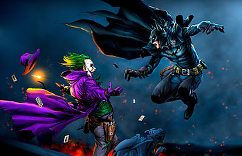 Batman Vs Joker, batman, joker, artwork, artist, deviantart, digital-art, supervillain, superheroes HD wallpaper