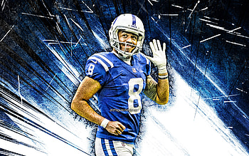 Rigoberto Sanchez, grunge art, Indianapolis Colts, american football, NFL, Rigoberto Jovany Sanchez, National Football League, blue abstract rays, Rigoberto Sanchez , Rigoberto Sanchez Indianapolis Colts HD wallpaper