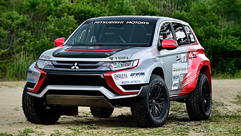 2016-Mitsubishi-Outlander-PHEV-Baja-Race-Car., Baja, Silver, Race, Red HD wallpaper