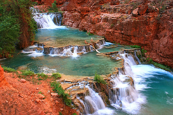 BEAVER FALLS, ARIZONA, creek, indian reservation, landscape, Grand Canyon, water, rocks HD wallpaper