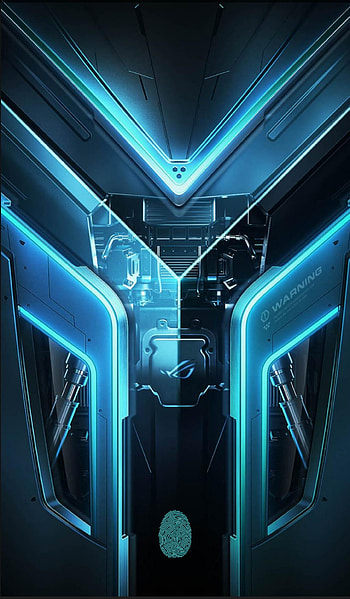 ROG Lock screen, automotive lighting, electric blue HD phone wallpaper