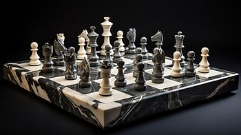 Black and White Marble Chess, marble, man made, chess HD wallpaper