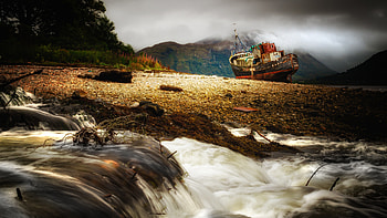 Creek Boat, boat, river, Ship, creek HD wallpaper