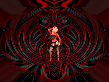 She's feeling a little Develish, eye candy, abstract, 3d, fractal, collage HD wallpaper