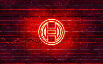 Bosch red logo, , red brickwall, Bosch logo, brands, Bosch neon logo, Bosch HD wallpaper