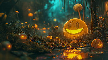 Enchanting Smiley Face for Background, smiley, yellow smiley, smiley face, fantasy landscape HD wallpaper