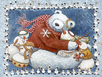 Christmas time, holiday, bear, christmas, polar, cute HD wallpaper