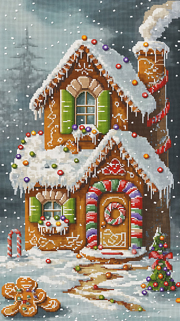 Festive Gingerbread House HD phone wallpaper
