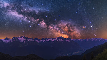 Celestial Mountains: Nightscape of the Milky Way, mountain, night, Milky Way HD wallpaper