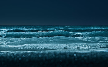 Ocean Waves At Night, ocean, waves, night, nature, water HD wallpaper