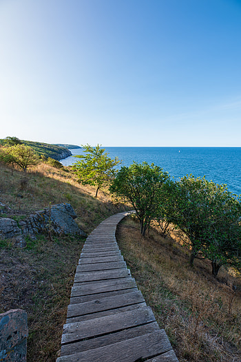 Nature, Sea, Horizon, Road, Path, Slope HD phone wallpaper